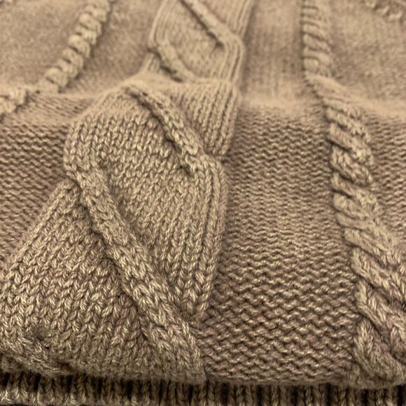 Woolrich Womens Fisherman Cable‎ Knit Sweater Chocolate Brown Large - Picture 4 of 11